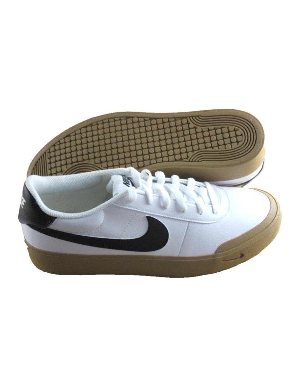 Nike Men's Court Shot Tennis Lifestyle Shoes White Black Gum Bottom Sizes NIB - Picture 2 of 7